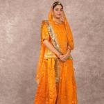 Orange Aari Sequins Work Poshak | Salma Work on Bamber Satin | Jaipurio Designer Collection